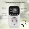 Priza termostat SINOTIMER STC-916L-EU, 16A, 230V, control temperatura incalzire/racire, iluminat, senzor extern, timer, 3680W